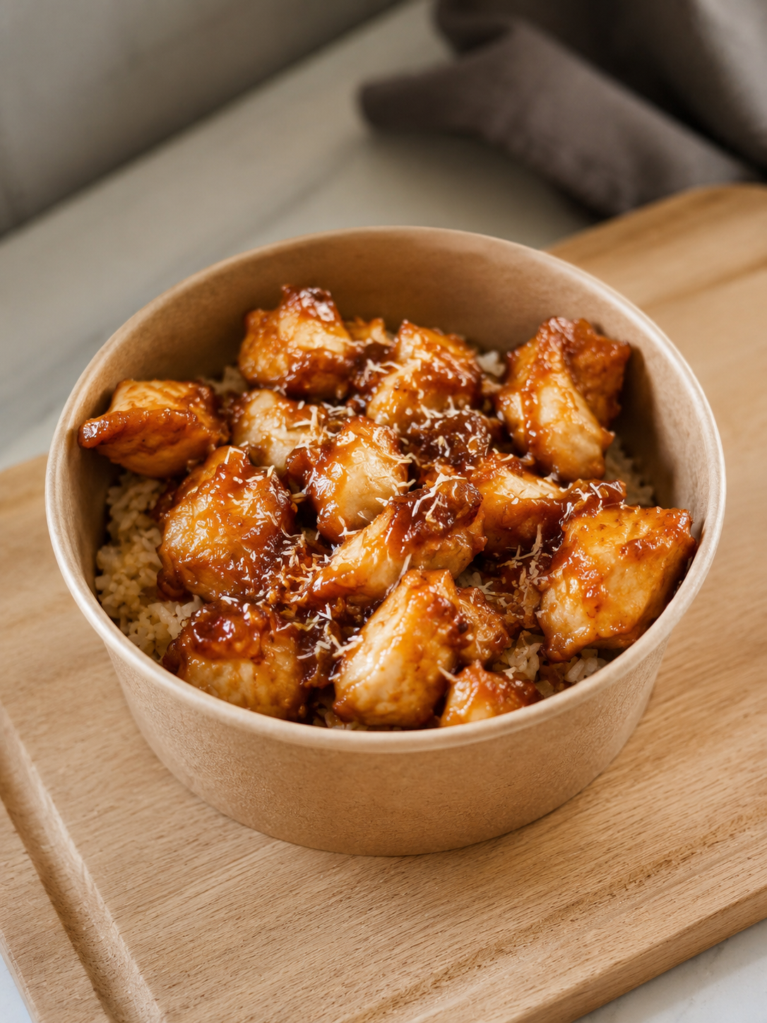 Poulet Miel et Riz sauté